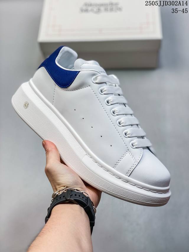 Authentic Italian Luxury Brand Alexander Mcqueen Sole Leather Sneakers Low-Top F