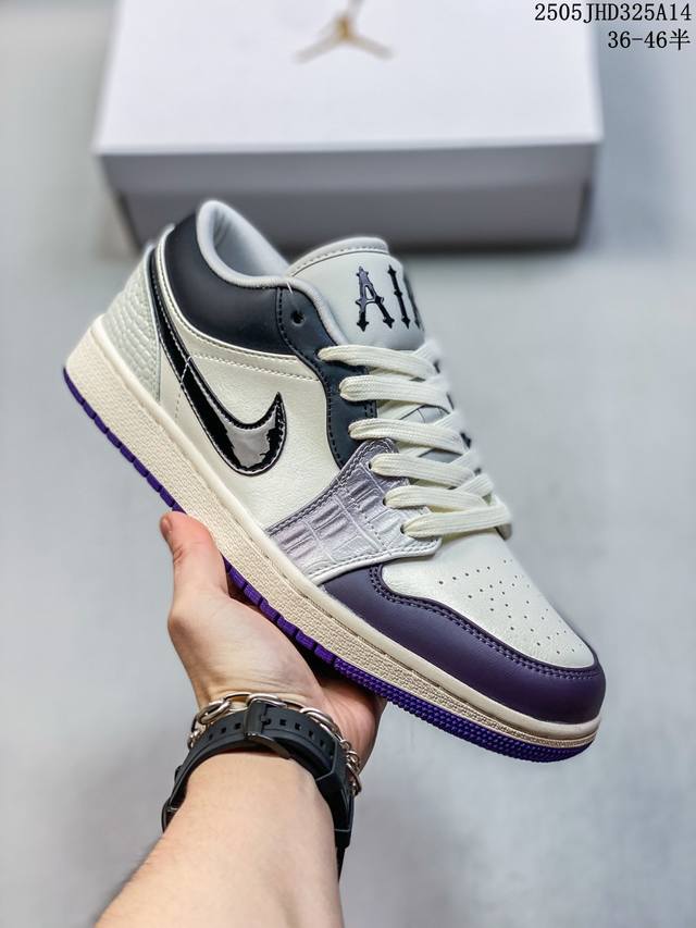 Top-Grain Leather Strap Half Size Nike Jordan Air Jordan 1 Low Aj1 Jordan 1 Jord
