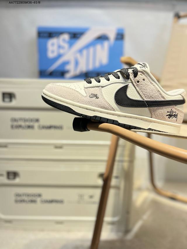Nike Sb Dunk Low Stussy Collaboration Anniversary Premium Custom Low-Top Casual