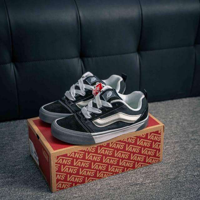 Core Private Vans Knu Skool Gray Raw Rubber Retro Bread Shoes! Ultra-Popular Van
