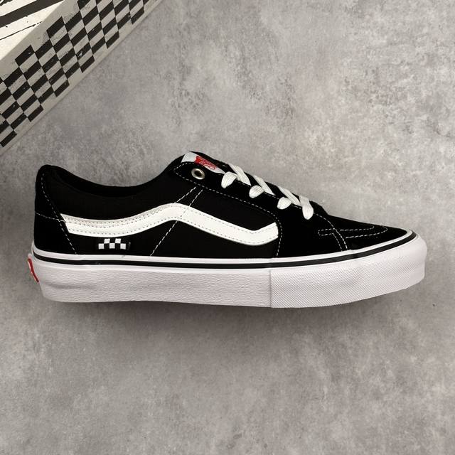 Local Core Private Vans Sk8-Low Pro Black And White Classic Side Chessboard Logo