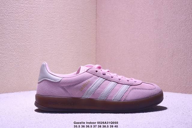Company-Level Ad Originals Gazelle Indoor Pink Clover Retro Casual Sports Shoes