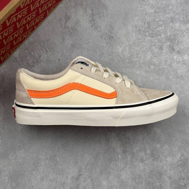 Local Core Private Vans Vans Sk8-Low Classic Model Shawn Yue Beige Orange Stripe