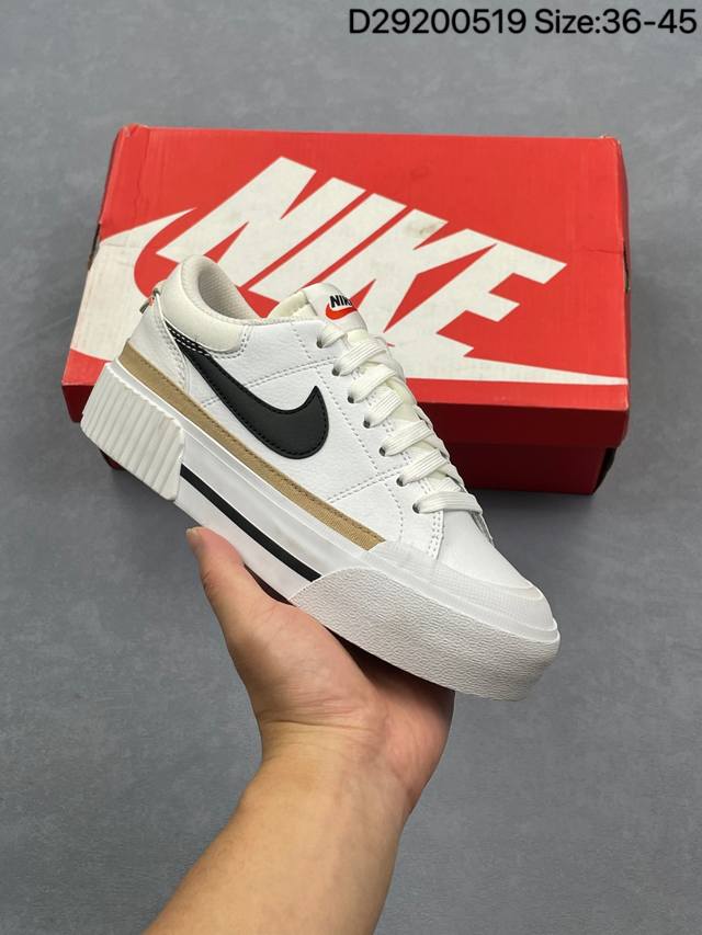 nike Nike Court Legacy Lift Men's And Women's Sneakers Sports Thick Sole Whit