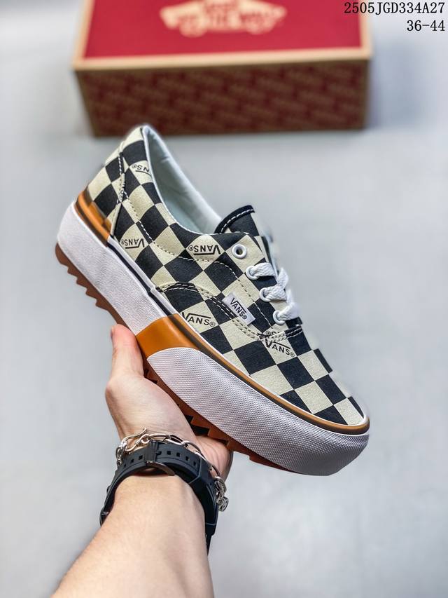 Exclusive Publication Vans Women's Shoes Plaid Black And White Fashionable All-M