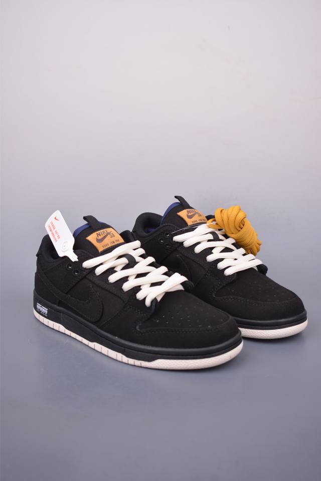 nike Sb Dunk Low Black, White And Blue Canvas Pure Original Factory Product H