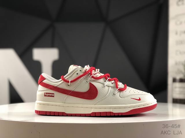 Overseas hit limited sale! High-end custom Nike Sb Dunk Low Supreme joint name -
