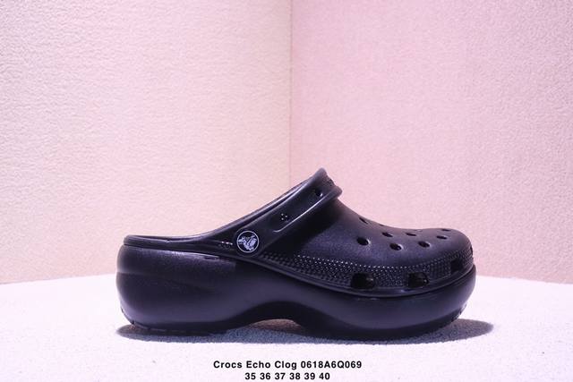 Crocs Echo Clog Cloud Summer Beach Indoor and Outdoor Wear Casual Thick-soled Wa