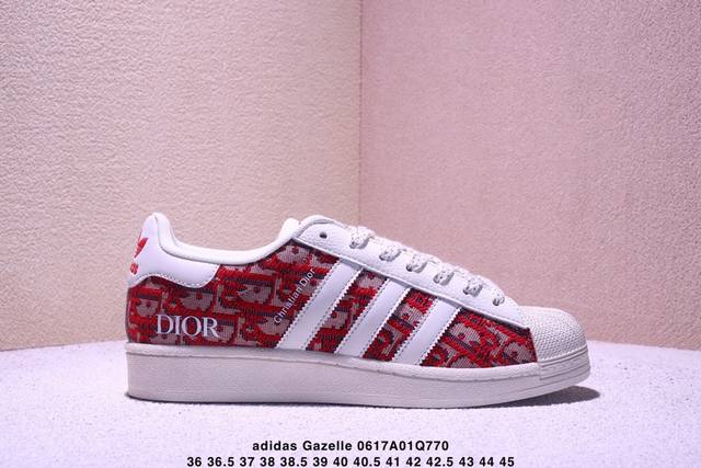 Adidas Gazelle Indoor W custom shell toe Gucci clover casual non-slip wear-resis