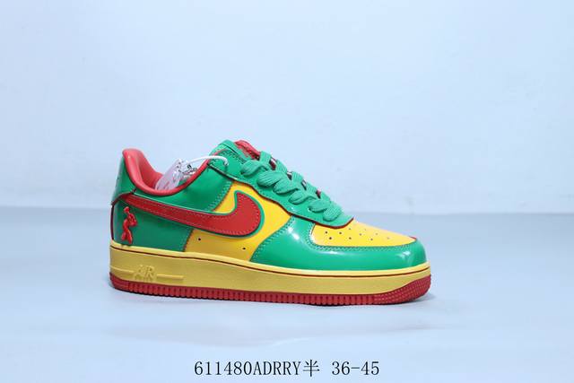 Nike Air Force 1 Af1 Nike low-top Air Force One casual sneakers 611480Adrry half