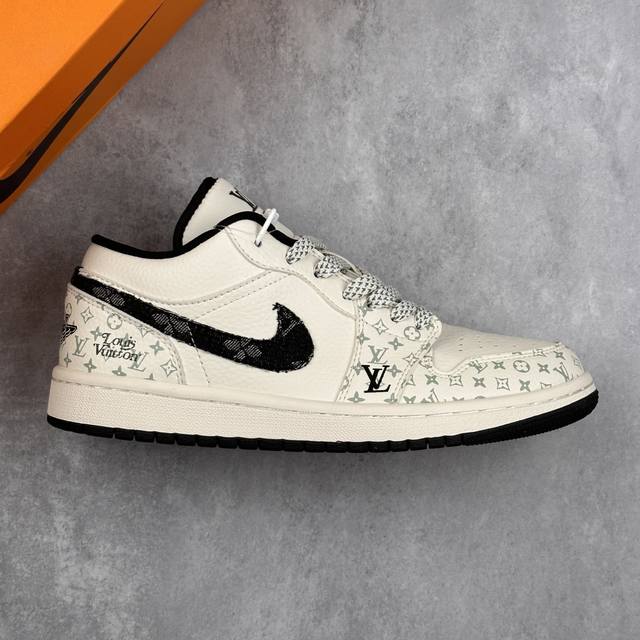 Special price local core private Air Jordan 1 Low Aj1 Joe 1 Lv joint-black denim