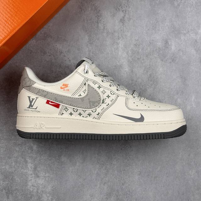 Local core private Nike Air Force 1'07 Low Lv joint gray cloth hook gray bottom