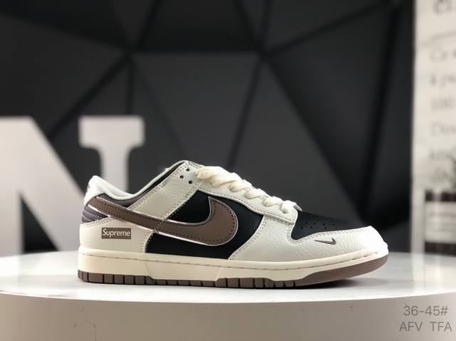 Top layer with half size Nike Dunk Low color matching low-top casual sports skat