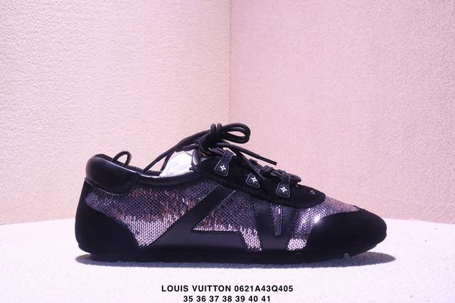 Original Louis Vuitton Sneakerina sheepskin round toe lace-up ballet-style thin-