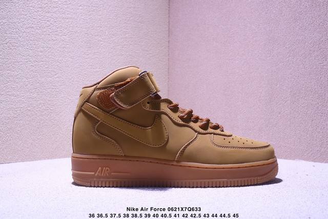 Nike Air Force 1 '07 Air Force One Wheat High Top Velcro Versatile Casual Sports