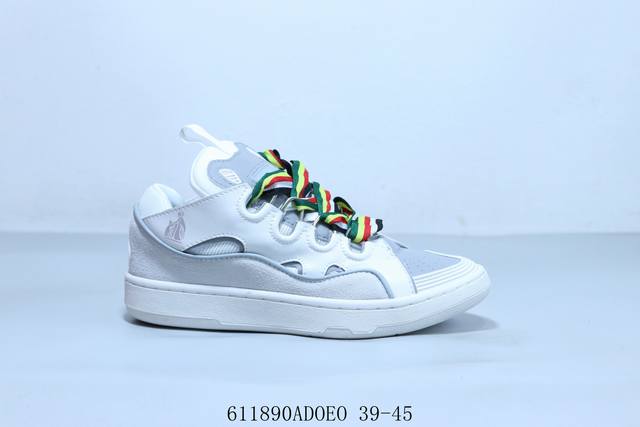 Lanvin Curb leather lace-up fashion sneakers 611890Adoeo 39-45