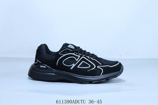 Dior B30 mesh fabric thick bottom lace-up casual low-top sports shoes for men an
