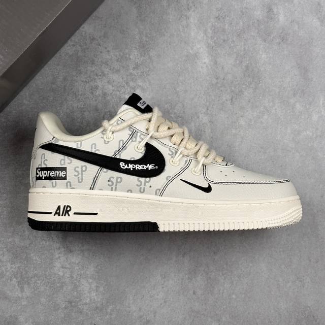 Local core private Nike Air Force 1 '07 Low Supreme joint---white and black prin
