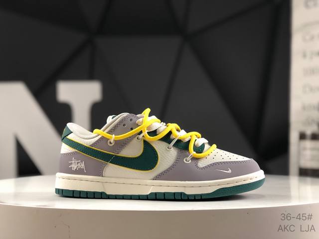 Overseas hit limited sale! High-end custom Nike SB Dunk Low with straps Stussy j