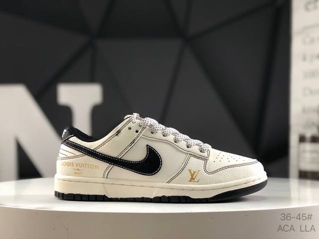 Overseas hit limited edition! Nike Air Dunk Low 1"Lv joint white, black and gold