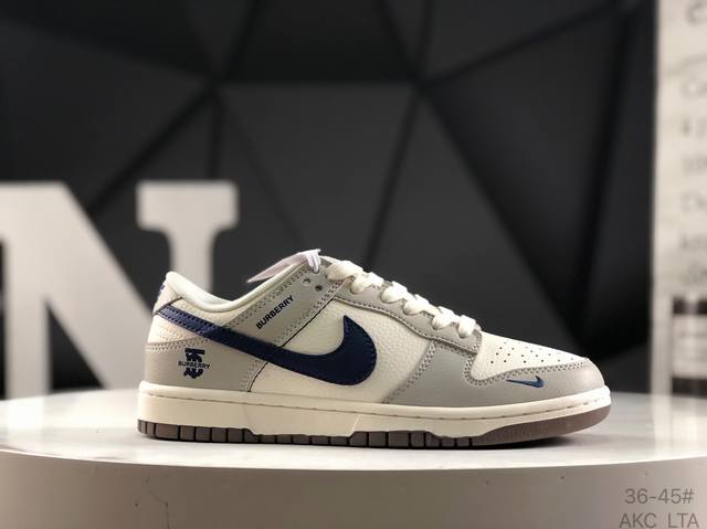 Overseas hit limited sale! High-end custom Nike Sb Dunk Low Burberry joint --- m