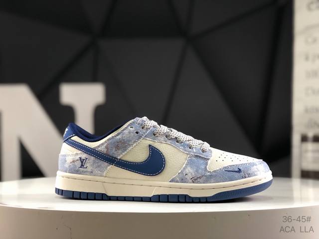 Overseas hit limited edition! Nike Air Dunk Low 1 "Lv co-branded denim night blu