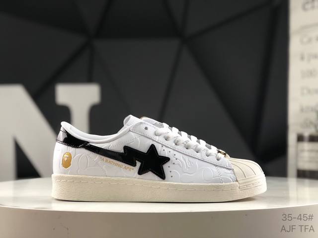 Adidas Bape x Adidas Superstar shell head casual sneakers Item number; Jr 1 Size