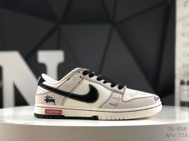 Real label with half size Nike Nk Dunk Low low-top casual sneakers with custom s