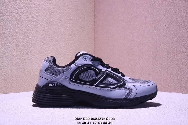 Dior B30 mesh fabric thick-soled lace-up casual low-top sports shoes for men and