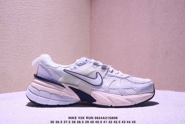 Authentic Nike V2K Run running shoes, retro style mesh breathable sports shoes,