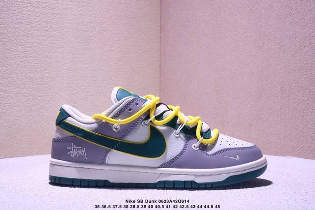 Overseas hit limited sale! High-end custom Nike SB Dunk Low with straps Stussy j