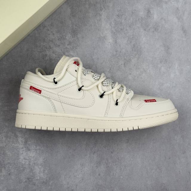 Special price local core private Air Jordan 1 Low Aj1 Joe 1 Supreme joint-beige