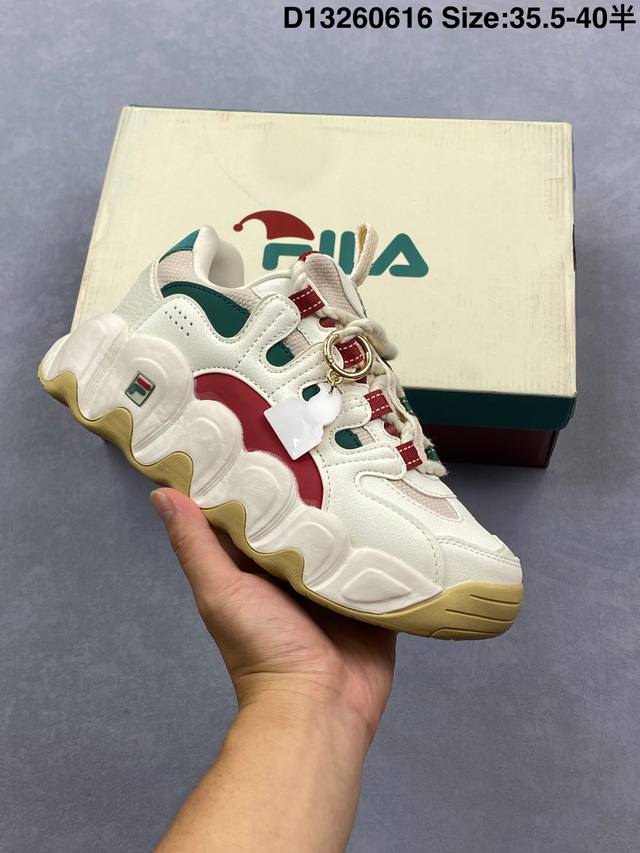Etudes X Fila fabric synthetic leather TPU round toe lace-up thick bottom shock-