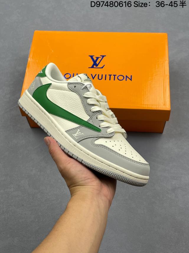 Louis Vuitton x Travis Scott x Air Jordan 1 Low Louis Vuitton x Aj1 Low Top Lv B