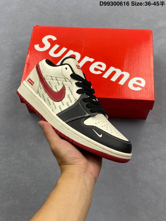 Customized version of Jordan Air Jordan 1 Supreme joint Pure original factory pr