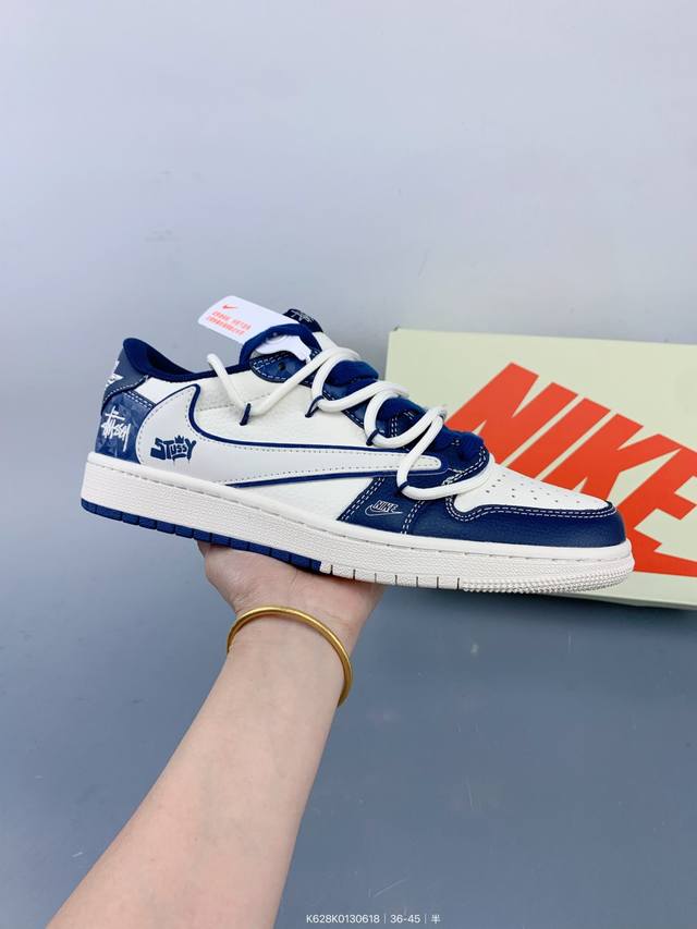 Travis Scott X Fragment Design X Jordan Air Jordan 1 Low Og Sp "Stussy Blue Diam
