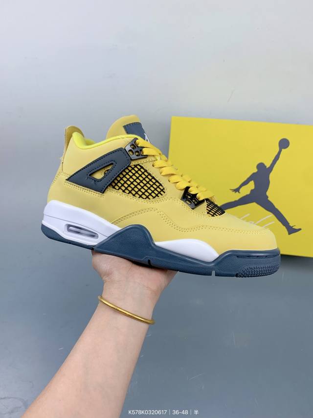 Travis Scott Cactus Jack x Air Jordan 4 Retro Aj4 Joe 4 joint sports shoes Size: