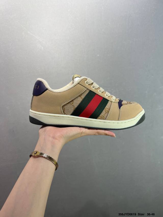 Corporate-level Gucci Screener sports casual fashion luxury series Gg enamel buc
