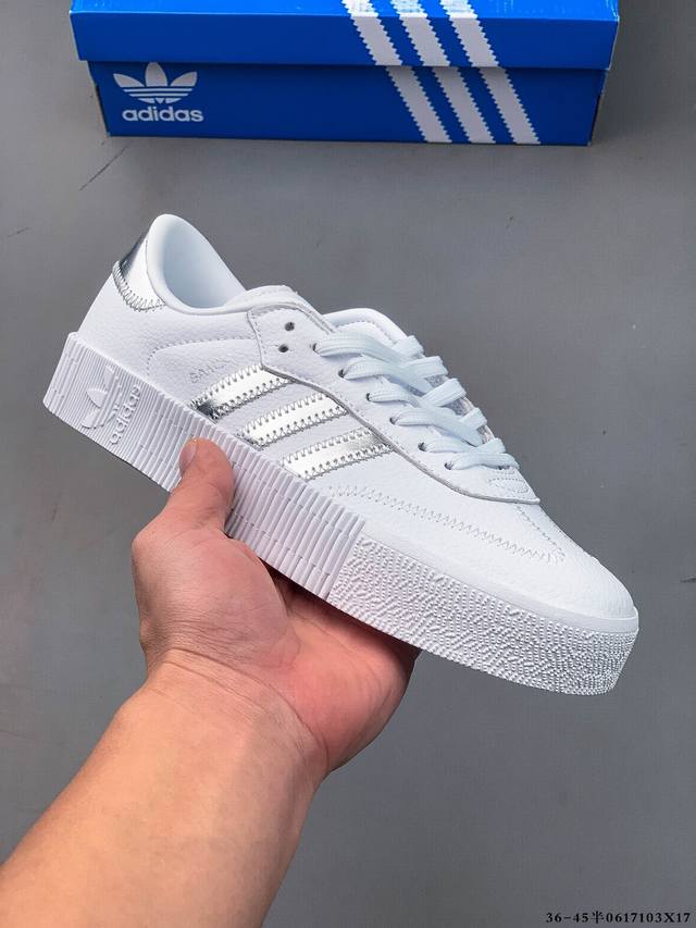True half size! Adidas Samba Rose Trefoil Retro Thick-soled Heightening Casual S