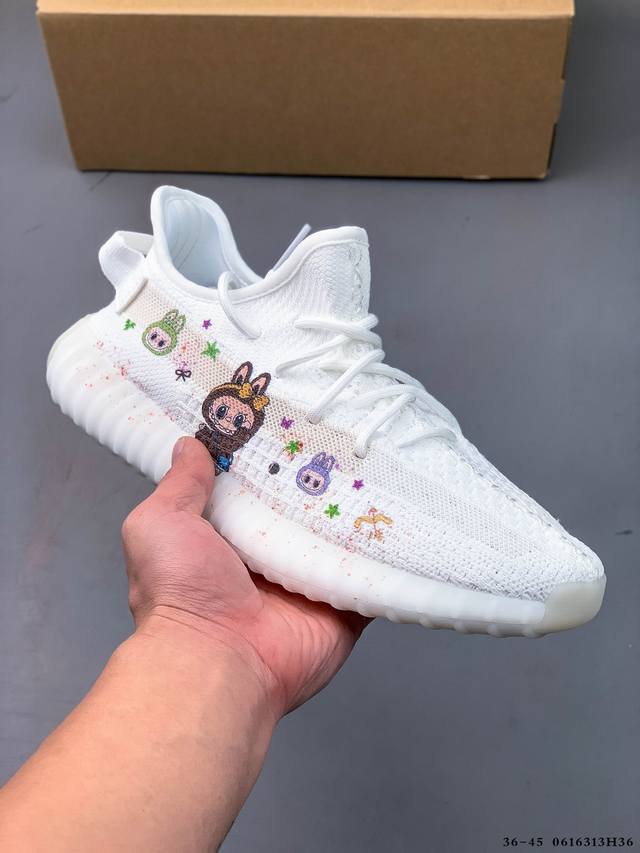 Diy custom graffiti Adidas Adidas Yeezy Boost 350V2 Labubu graffiti all-match ca