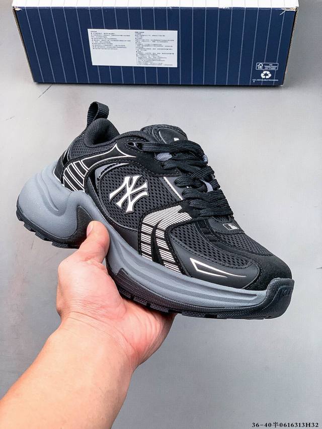 Company level! Mlb Chunky Liner thick-soled casual running shoes Ny printed brea