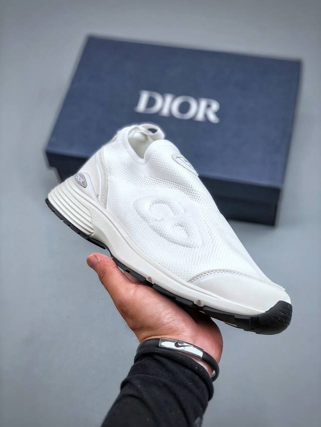 Dior B30 mesh fabric thick-soled lace-up casual low-top sneakers for men and wom