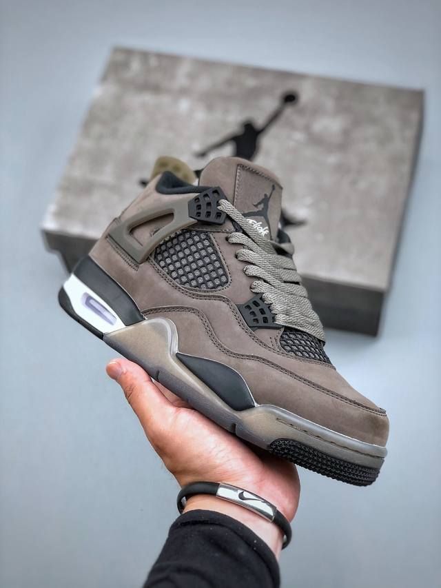 Nike Air Jordan 4 Retro Cave Stone Michael Jordan Aj4 mid-top retro casual sport