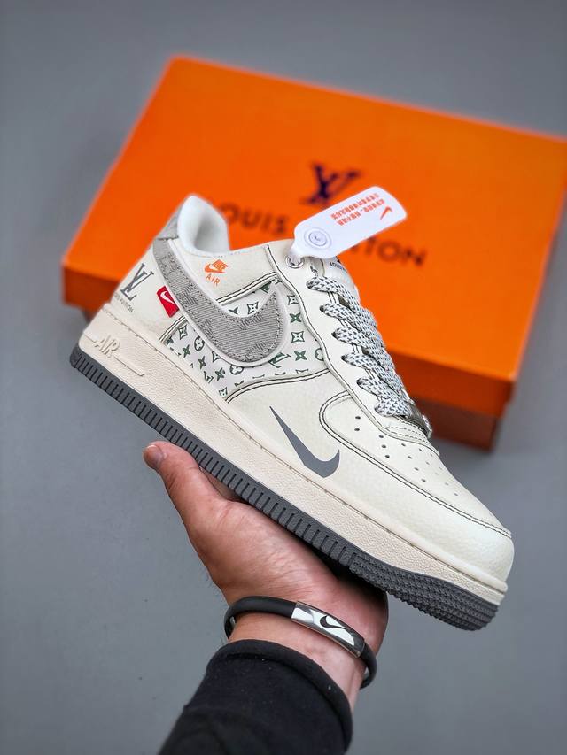 Nike Air Force 1'07 Low Lv joint gray cloth hook gray bottom Air Force One low-t