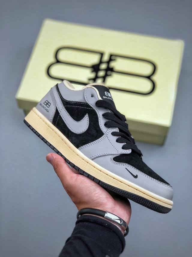 Limited edition! #Air Jordan 1 Low "Gray and Black Burberry Custom Edition" High