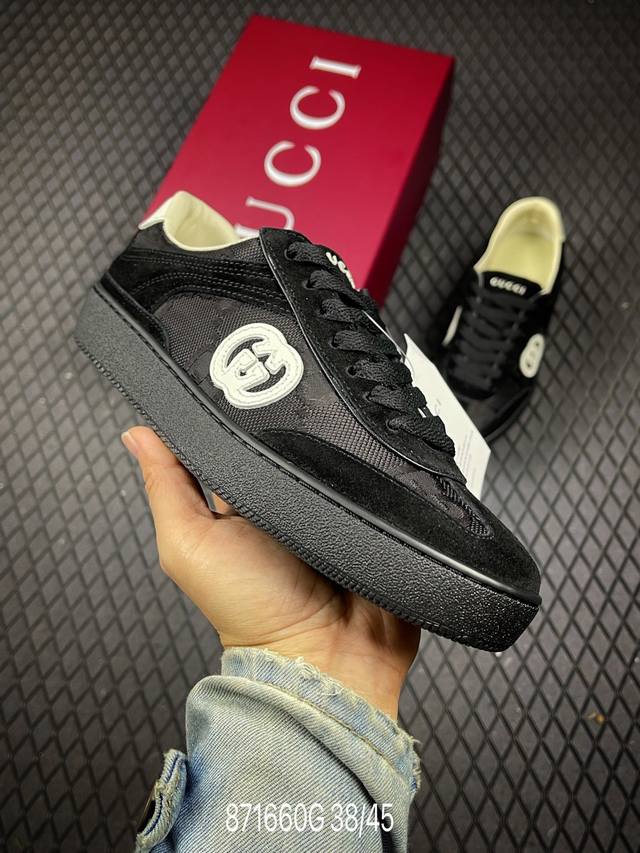 G Gucci Interlocking G Suede Sneaker G74 series low-top retro versatile casual s