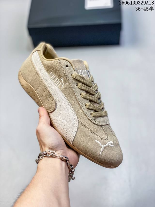 Puma Speedcet Tan Puma low-top retro sports casual racing running shoes lead the