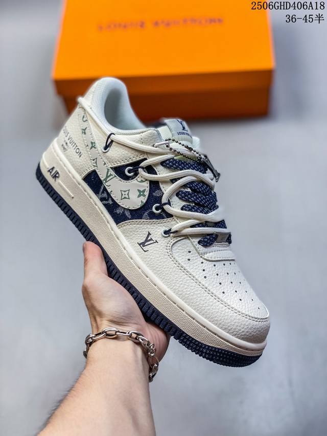 Limited sale overseas! Corporate-level Nike Air Force 1 '07 Low "Lv joint dark b