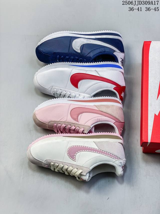 Nike Classic Cortez Qs Forrest Gump Retro First Generation Leather Running Shoes