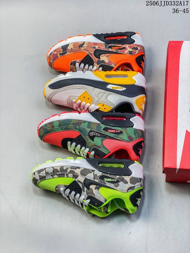 Authentic Nike Air Max 90 classic retro small air cushion running shoes The uppe